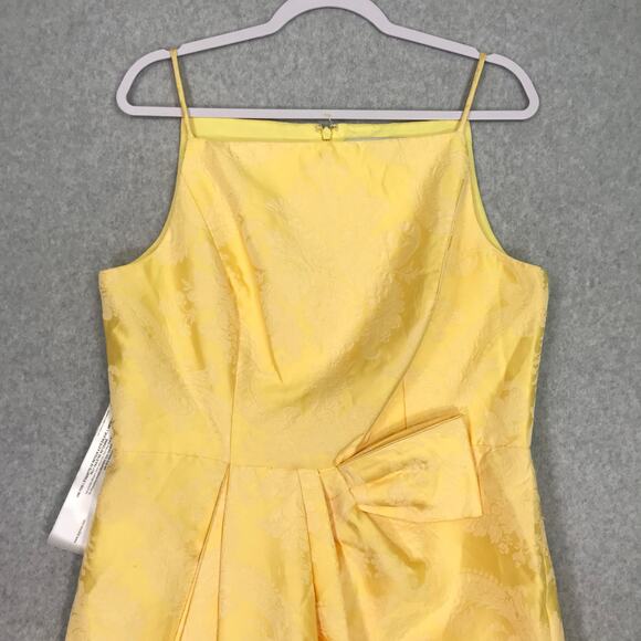 Kay Unger Dress Size 14 Knee Wrap Lorraine Jacquard‎ Pencil Slit Asymmetric READ - Picture 2 of 16